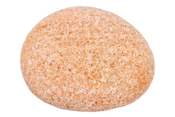 Top view of single red pebble