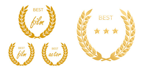Laurel Wreaths Vector. Award signs with laurel wreath