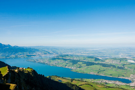 Rigi, K&uuml;ssnacht am Rigi, Rigi Kulm, Pilatus, Rigi Staffel, Rigi Staffelh&ouml;he, Vierwaldst&auml;ttersee, Bergbahn, Wanderweg, Aussichtspunkt, Sommer, Zentralschweiz, Schweiz