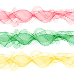 Set of abstract colored waves.  background. Design element. eps 10