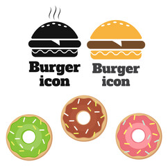 Burger icon vector. Fast food vector illustration
