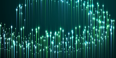 Dynamic vertical line beams data flows concept.