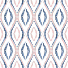 Ikat ogee seamless vector pattern illustration.