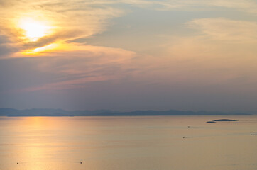 Fototapeta premium Sonnenuntergang an der Mittelmeerküste in Kroatien