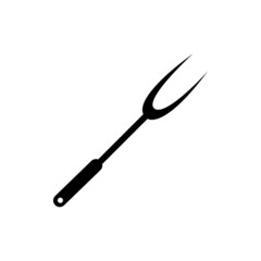fork for barbecue utensil kitchen black on white background line icon. Trendy flat isolated outline symbol, sign can be used for: illustration, logo, app, design, web, dev, ui, gui. Vector EPS 10