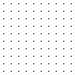 Square seamless background pattern from black maple leafs are different sizes and opacity. The pattern is evenly filled. Vector illustration on white background