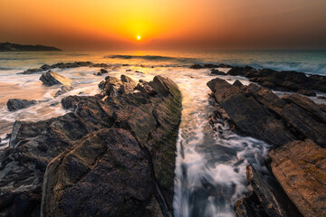 Sunset at Bidart's beach next to Biarritz, Basque Country..