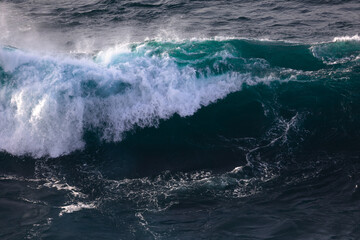 Large waves during a sea storm at the basque coast..