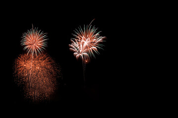 Fototapeta premium fireworks colors in the night sky