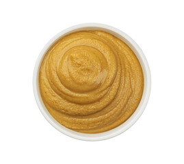 Mustard isolated on white background, top view