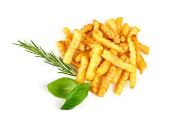 Potato fry, isolated on white background.