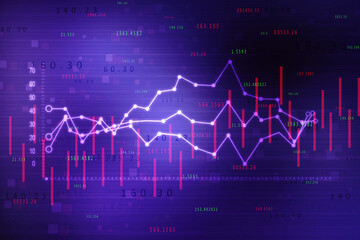 2d rendering Stock market online business concept. business Graph 