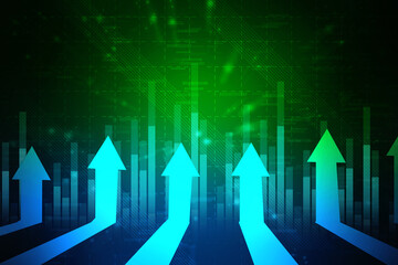 2d rendering Stock market online business concept. business Graph 