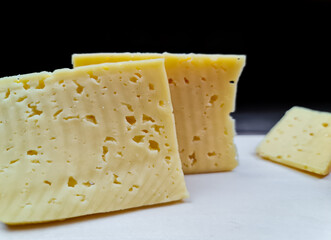 The Natural cheese and fresh red tomato. Natural tomato and cheese.