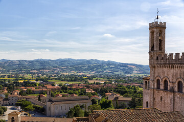 Fototapeta na wymiar Panoramic view of the ancient city of Gubbio, a medieval city in Umbria