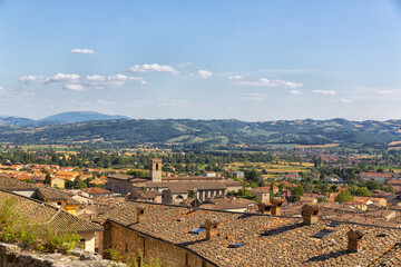 Panoramic view of the ancient city of Gubbio, a medieval city in Umbria