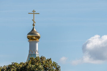 Gold domes on the russian Orthodox Church in Strasbourg.