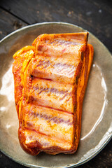 ribs raw meat pork spices paprika herbs fresh meal snack on the table copy space food background rustic top view 