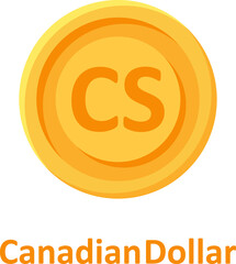 Canadian Dollar Coin Isolated Vector icon which can easily modify or edit

