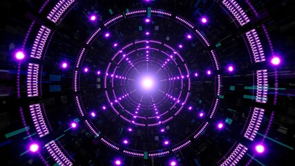 Purple Circle Light Cyber Tunnel Effect
