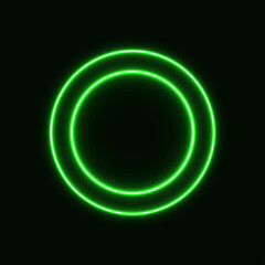neon green circle, glowing abstraction for advertising and banner.