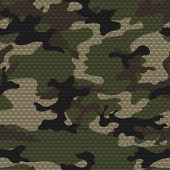 
Camouflage classic background, vector army template with triangle shape, trendy textile aspiration. Ornament.