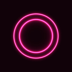 
Pink neon geometric circle, abstraction for banner and advertisement. Two circles