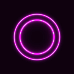 
Two neon pink circles, abstraction of light, 3d illustration. EPS 10