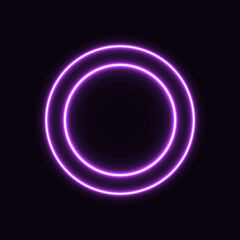 Neon purple circle glowing abstraction 3d light for banner
