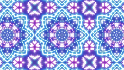 Bright Blue Multi Shape Light Kaleidoscope VJ Background