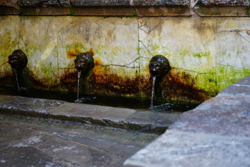 Medieval washhouse fountains detail in Cefalù, Palermo, Sicily, Italy
