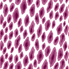 Obraz premium Abstract modern leopard seamless pattern. Animals trendy background. Pink and white decorative vector stock illustration for print, card, postcard, fabric, textile. Modern ornament of stylized skin