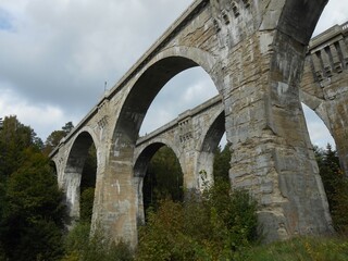 Fototapeta premium Old concrete railway viaduct 