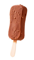 Сhocolate ice cream with pieces of nuts