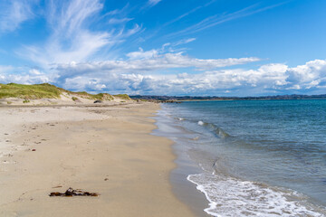 Gorgeous beaches on the souther coast of Norway along the famous the North Sea Road, near...