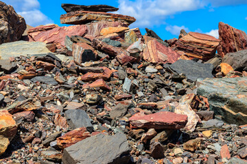 Large heap of stones near the iron ore quarry