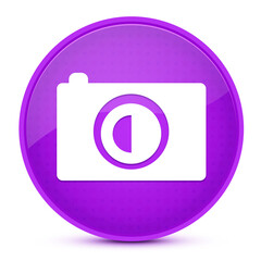 Photo camera aesthetic glossy purple round button abstract