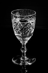 Crystal glass on a black background