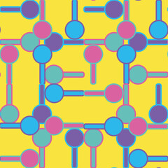 Colourful abstract lollipops geometric seamless vector pattern 