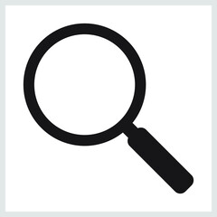Search icon. Magnifying glass icon, vector magnifier or loupe sign.