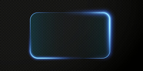 Collection of futuristic hud light blue frame. Technological background. Light glass blue frames square, oval, rectangle, circle. HUD PNG. Vector Illustration.	
