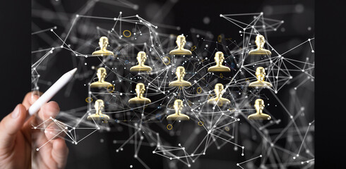 videoconference group of people talking in social network