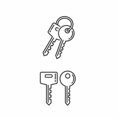 Keys icon on white background, line style, vector.