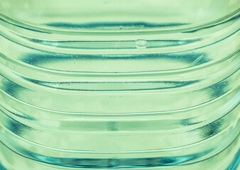 plastic bottle with water close up view