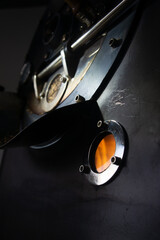 Vista inferior de tostador de café