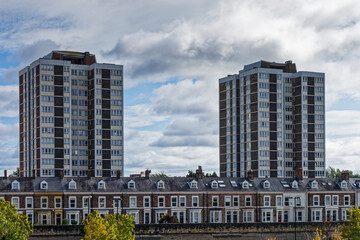 Terraced housing and high rise flats, UK