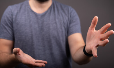 open hand presentation empty  with body