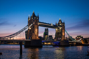 London, England - London Bridge at Night