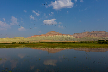 Colorful geological formations. Nallihan Bird Sanctionary (Nallıhan Kuş Cenneti) is a National Park in Ankara, Turkey.