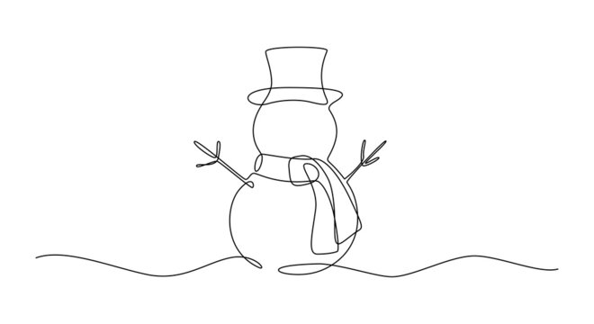 Cute Snowman Drawing - HelloArtsy